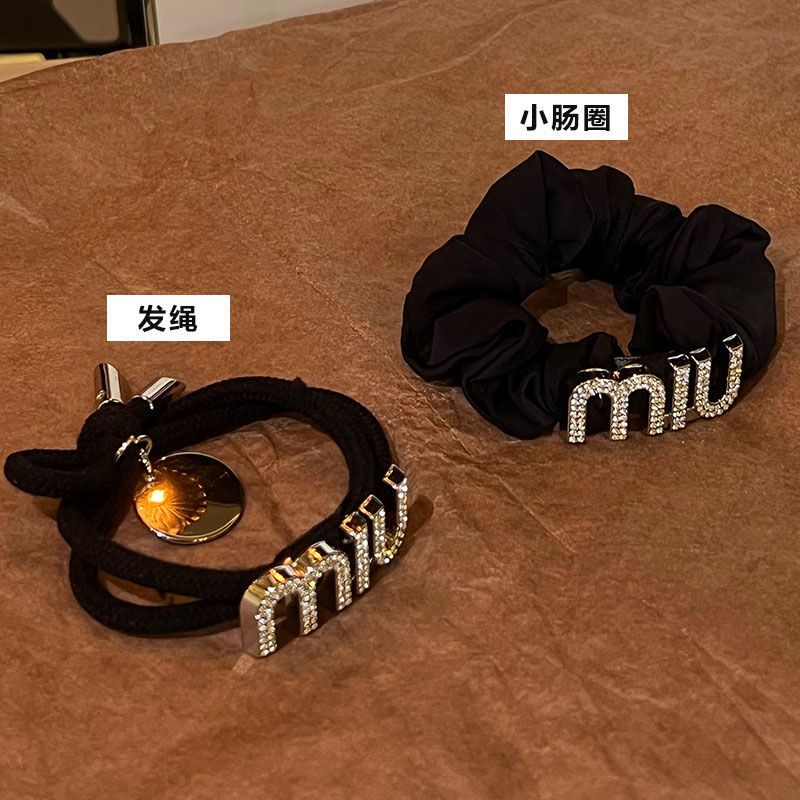 Dây Buộc Tóc Đính Chữ Siêu Lấp Lánh Kiểu Retro Sang Trọng