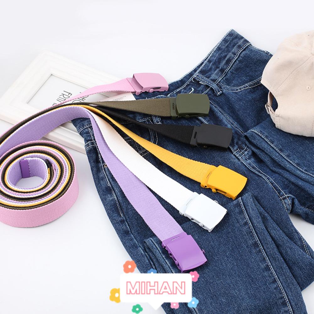 MIHAN1 Thắt Lưng Vải Canvas Màu Sắc Đơn Giản Chống Mòn Thời Trang Cho Nam Và Nữ
