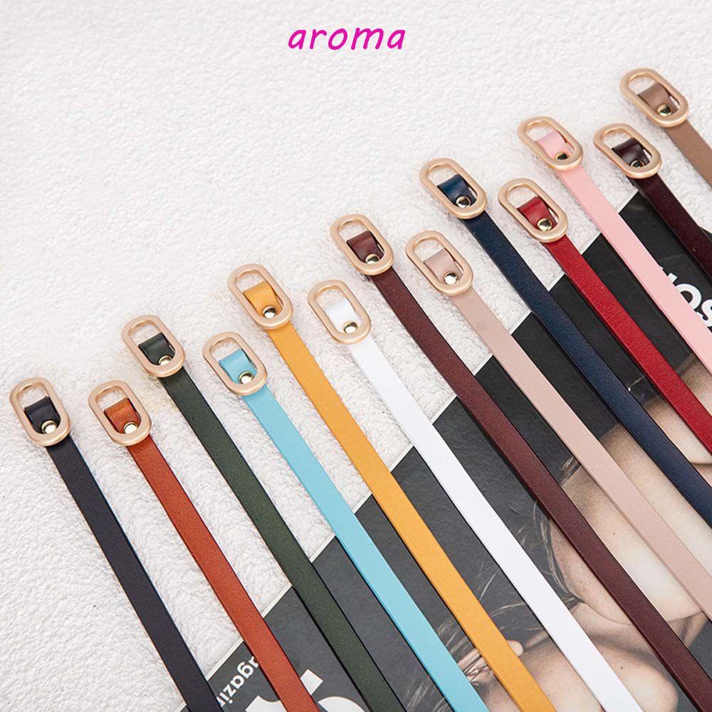 AROMA Thắt Lưng Khóa Vuông Đơn Giản Không Điều Chỉnh Được Cho Nữ
