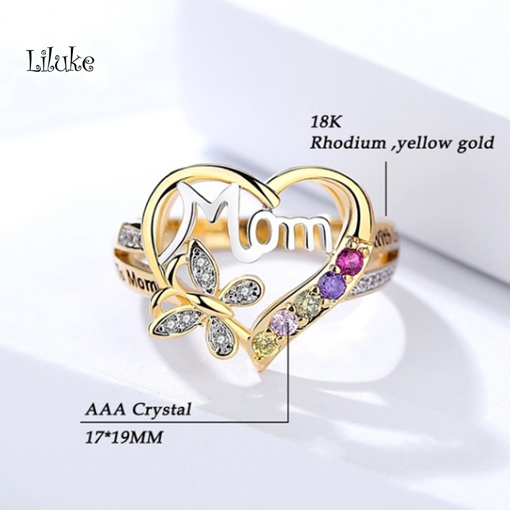 Nhẫn Mạ Bạc Trang Trí Trái Tim Đính Đá Thời Trang Cho Nữ