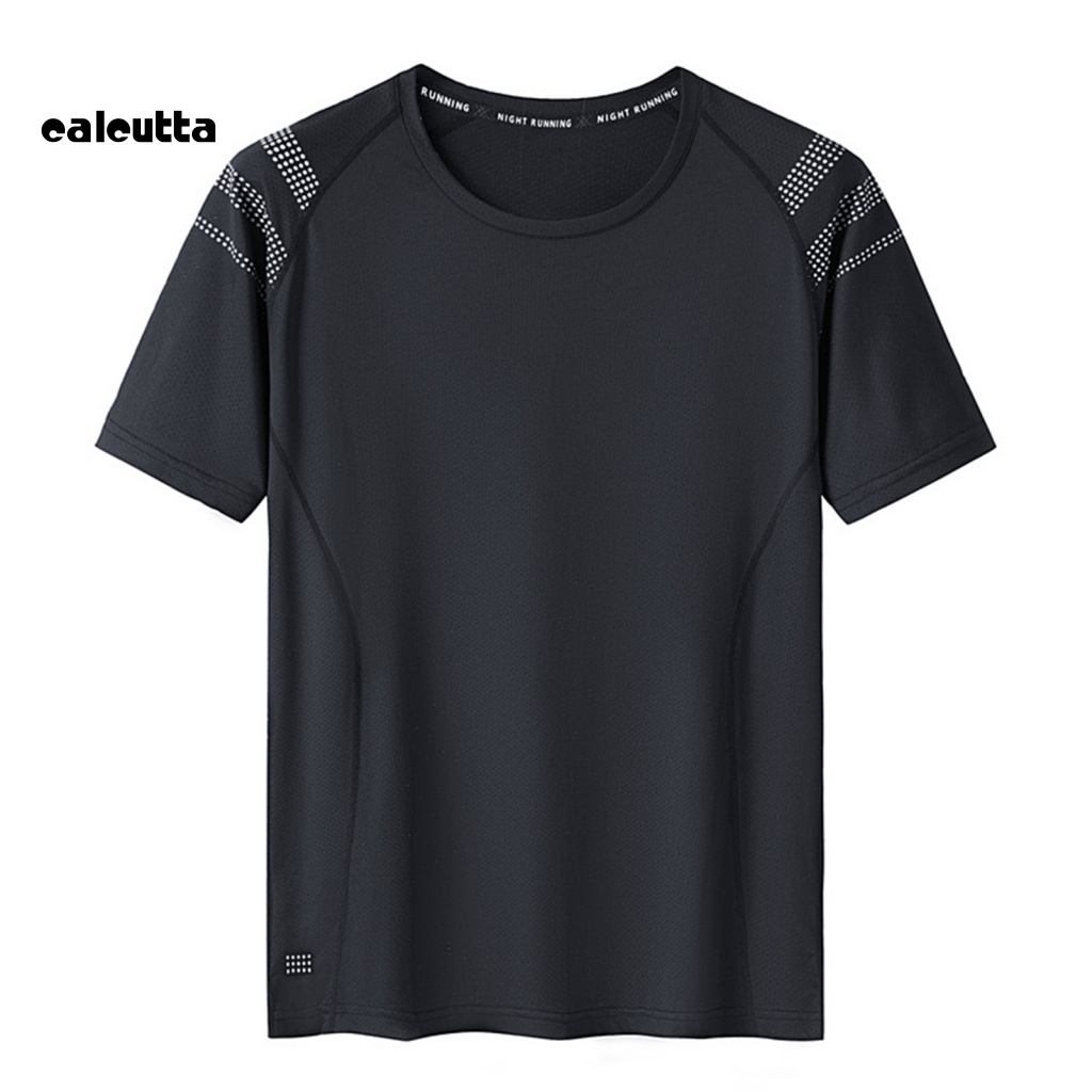 Áo Thun Tay Ngắn Cổ Tròn Màu Trơn Thoáng Khí Thời Trang Mùa Hè Cho Nam