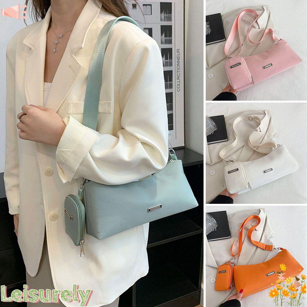 LEILY Túi Đeo Chéo Cỡ Lớn Màu Trơn Thời Trang