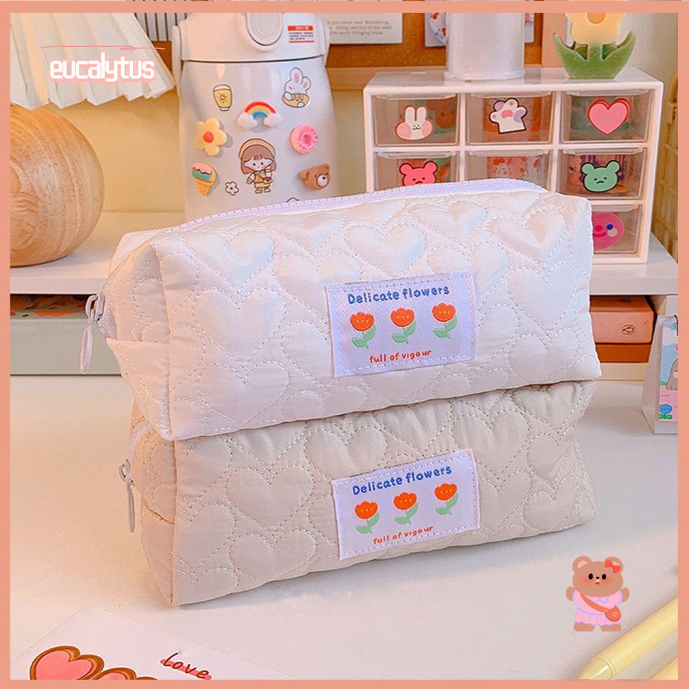 EUTUS Túi Đựng Bút Màu Trơn Khóa Kéo Trong Suốt Cỡ Lớn Tiện Dụng