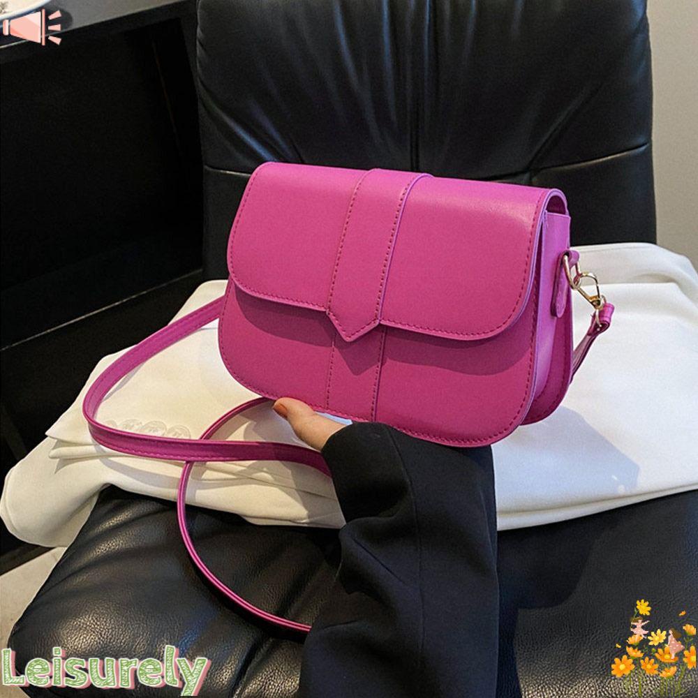 LEILY Túi Đeo Chéo Bằng Da PU Hình Vuông Màu Trơn Thời Trang Dành Cho Nữ