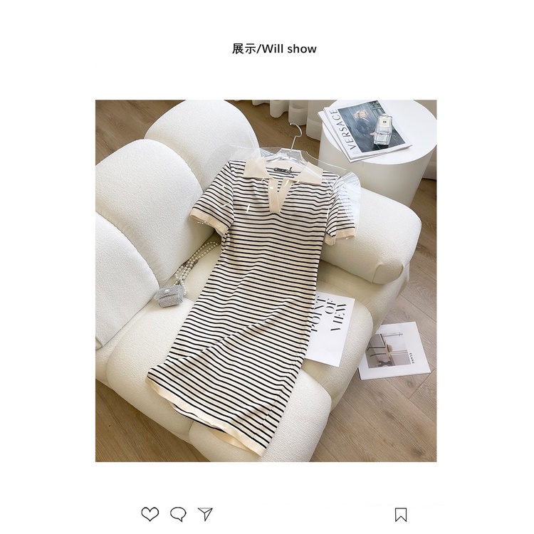 Đầm Dệt Kim Tay Ngắn Dáng Ôm Thời Trang Mùa Hè Xinh Xắn Cho Nữ