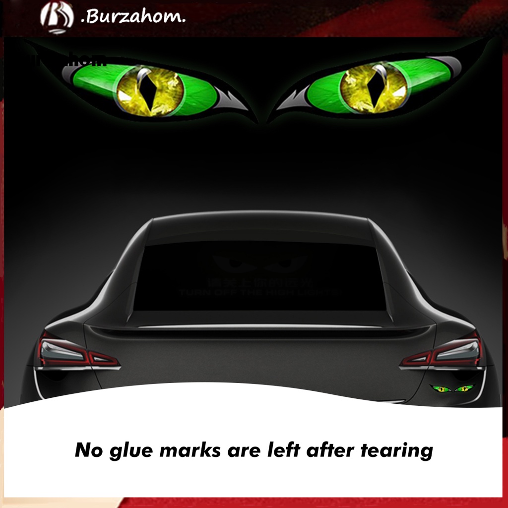 Set 2 Miếng Dán Phản Quang Chống Nắng Hình Đôi Mắt Quỷ Vui Nhộn Dành Cho Xe Hơi