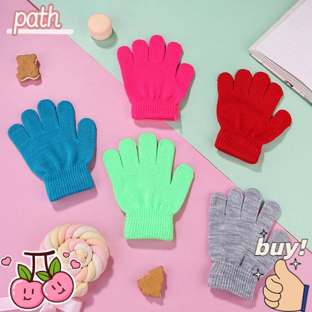 PATH 1 Đôi Găng Tay Dệt Kim Giữ Ấm Nửa Ngón Cho Nam Nữ