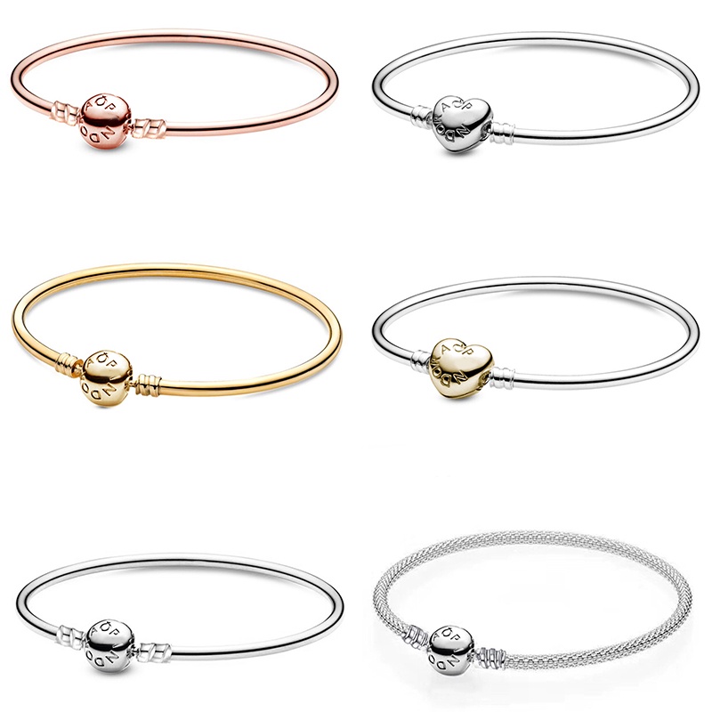 Vòng Tay Dây Xích Màu Sắc Bạc 17 / 19 / 21cm Thời Trang Cho Nam Và Nữ