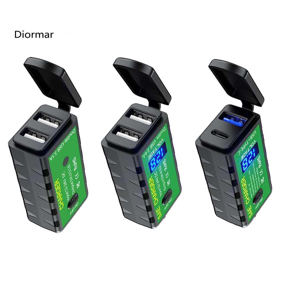 Bộ Sạc Nhanh Chuyển Đổi Vôn Kế Dc M2 31A / 48A SAE Sang USB Type-C Cho Xe Máy