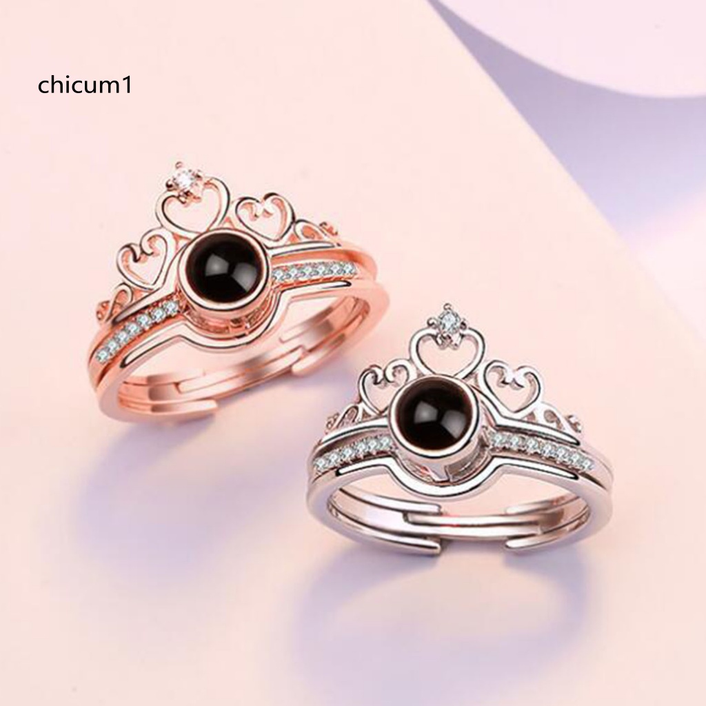 Set 2 Nhẫn Trái Tim Hai Trong Một Lấp Lánh