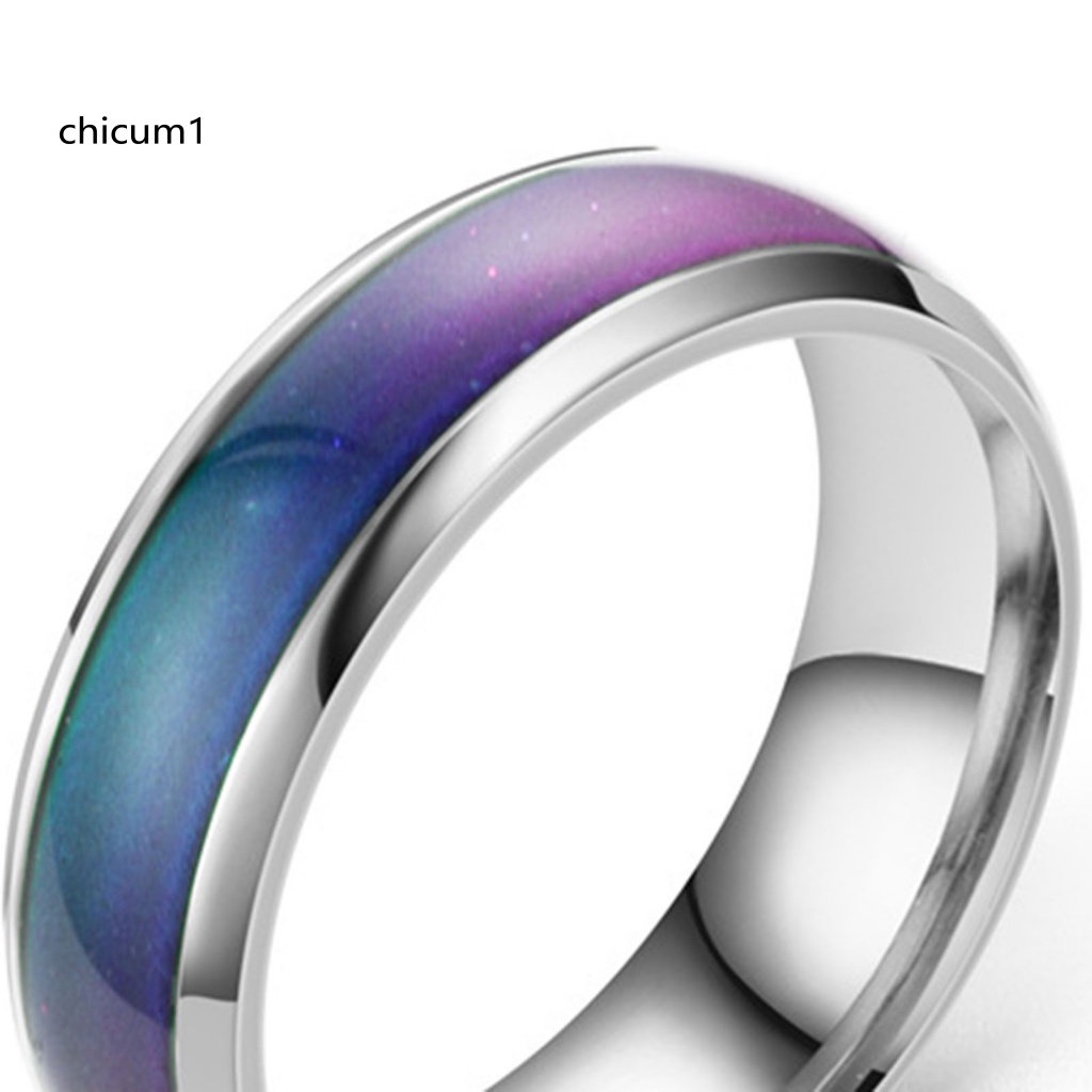 Cc Nhẫn Cặp Đôi Cảm Biến Nhiệt Độ Mạ Điện Không Dị Ứng Quà Tặng Kỷ Niệm Không Phai Màu Sắc Theo Tâm Trạng Cổ Điển Cho