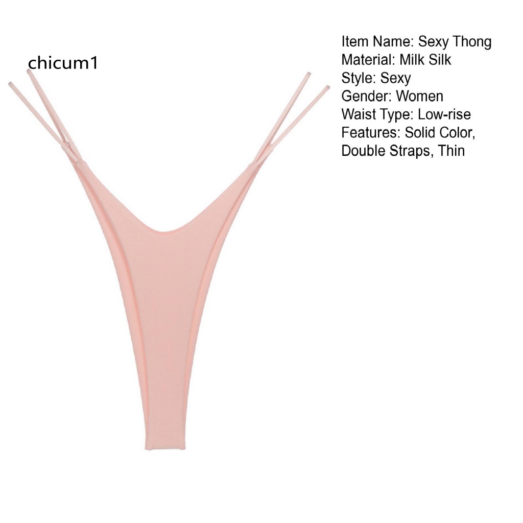 Quần Lót Hai Dây Lưng Thấp Co Giãn Màu Sắc Trơn Quyến Rũ Cho Nữ
