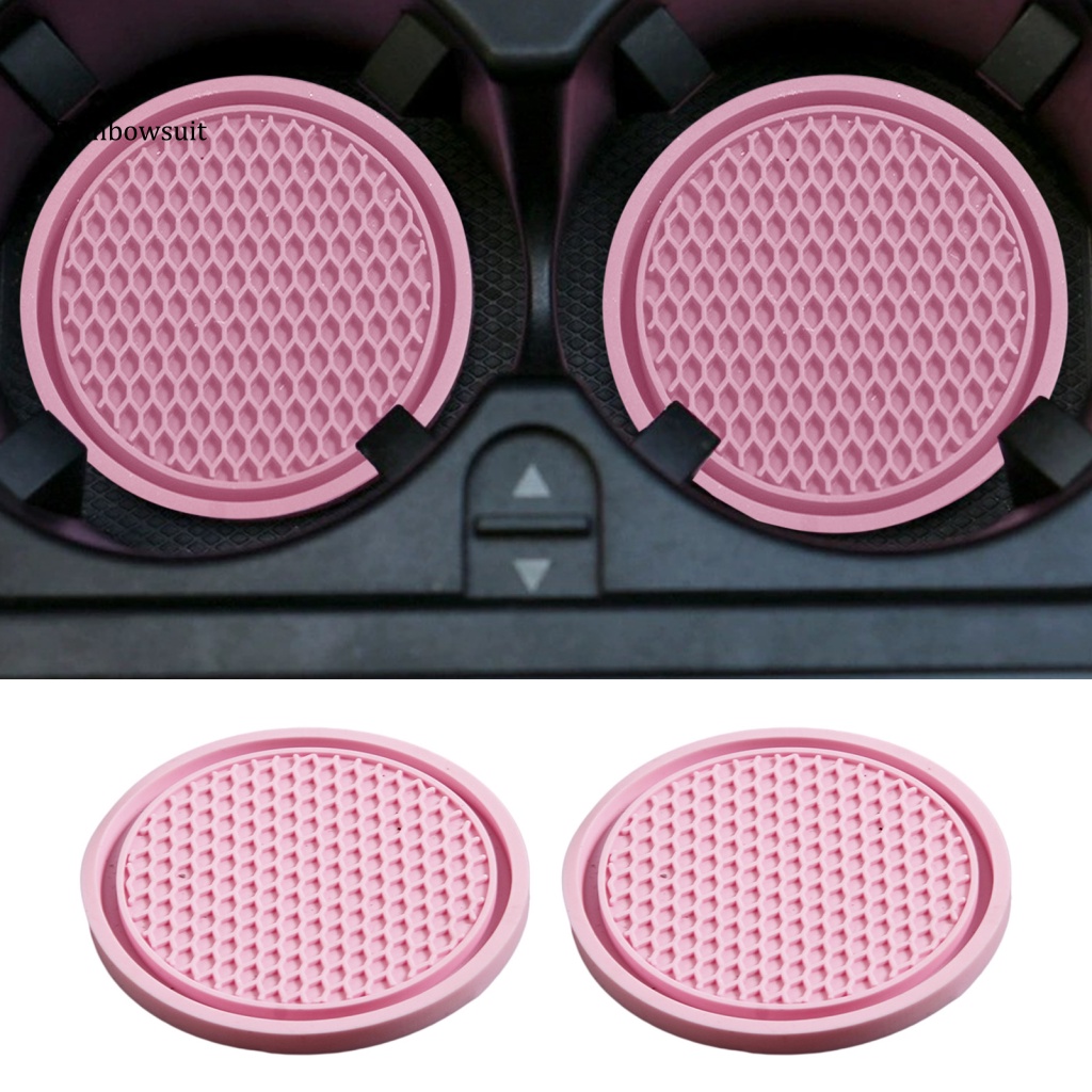 Bộ 2 Miếng Lót Ly Mềm Mại Chống Trượt Họa Tiết Tổ Ong Tiện Dụng Cho Xe Hơi