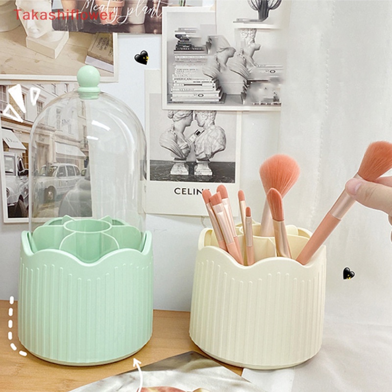 Giá Đỡ Cọ Trang Điểm TakashiflowerV Xoay 360 Độ° Hộp Đựng Đồ Trang Điểm Để Bàn Tiện Lợi