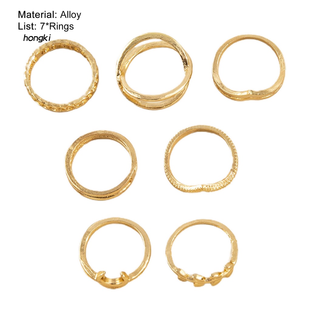 Set 7 NhẫN MàU SắC Đơn GiảN Phong CáCh Cổ ĐiểN Cho Nữ