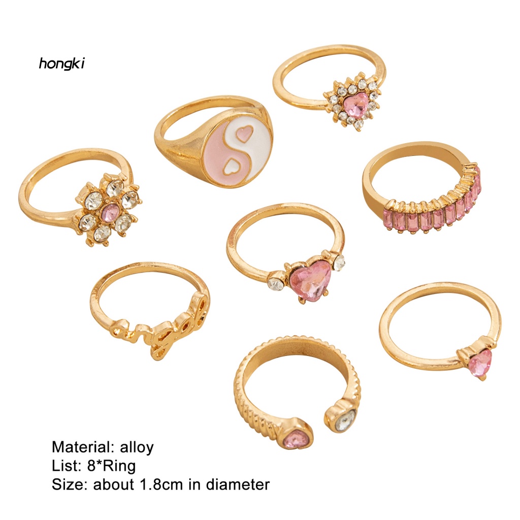 Set 8 NhẫN Đeo KhớP NgóN Tay KiểU DáNg ThờI Trang Cho Nữ