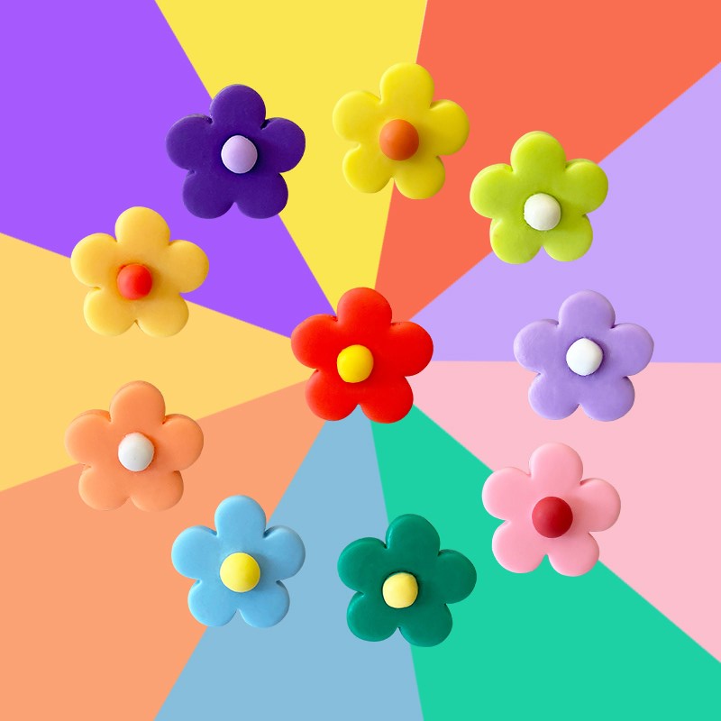 1 / 2 Cặp Khóa Dây Giày Bằng Vải Hình Hoa Hoạt Hình Dễ Thương