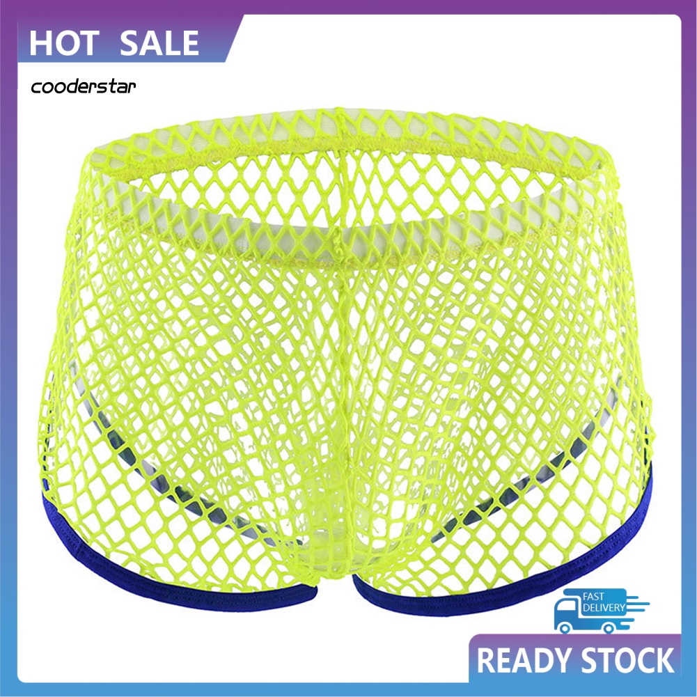 Quần Lót Boxer Lưng Thấp Phối Lưới Thoáng Khí Thời Trang Quyến Rũ Cho Nam