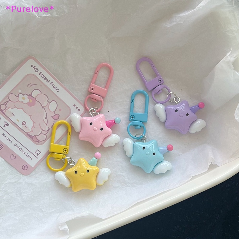 Móc Khóa Hình Ngôi Sao Năm Cánh Màu Kẹo Ngọt Dễ Thương Dành Cho Ba Lô / Túi Xách Mới