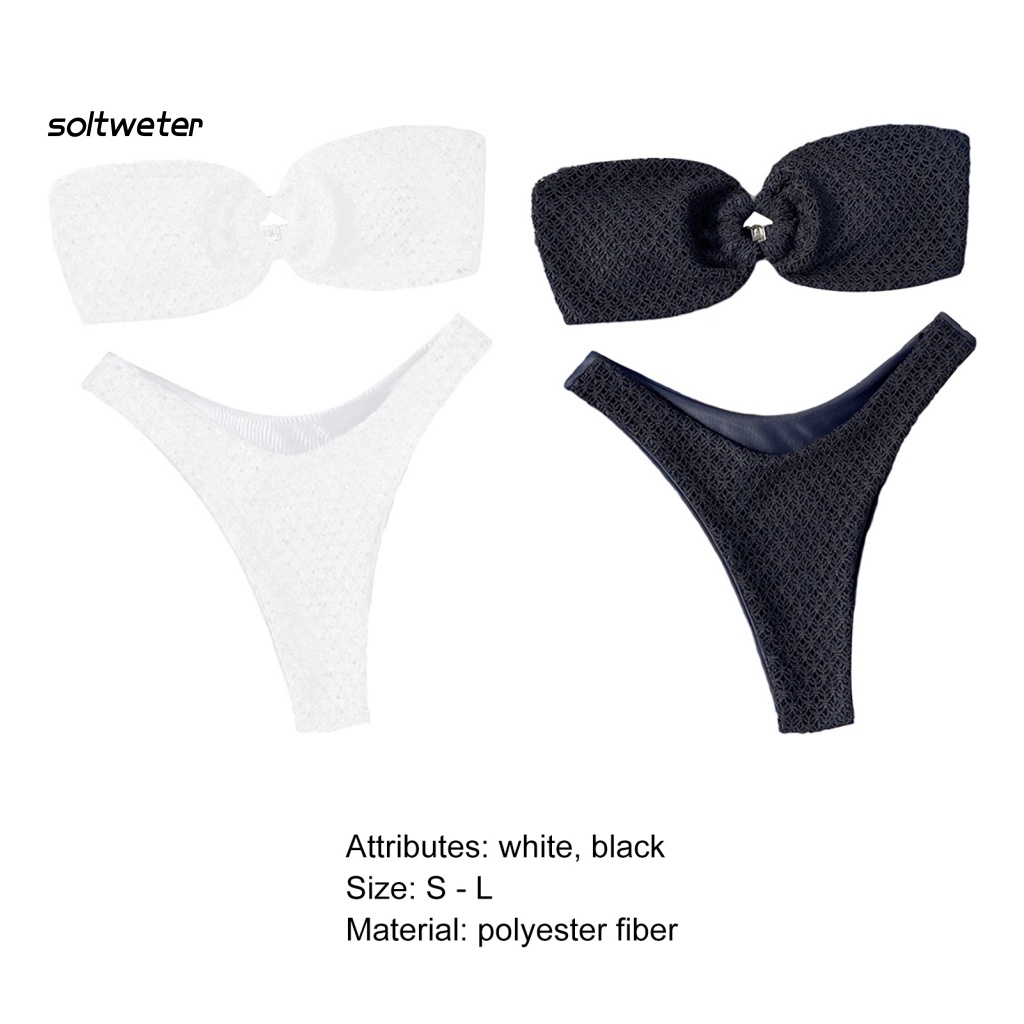 Bộ Đồ Bơi Bikini Lưng Cao Bằng Polyester Màu Trơn Thời Trang Quyến Rũ Cho Nữ