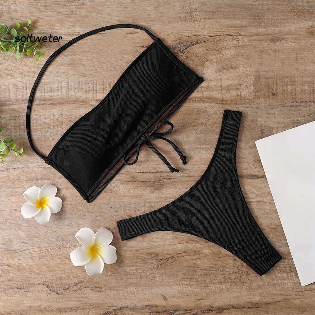 Bộ Bikini 2 Mảnh Màu Sắc Thời Trang Gợi Cảm Cho Nữ