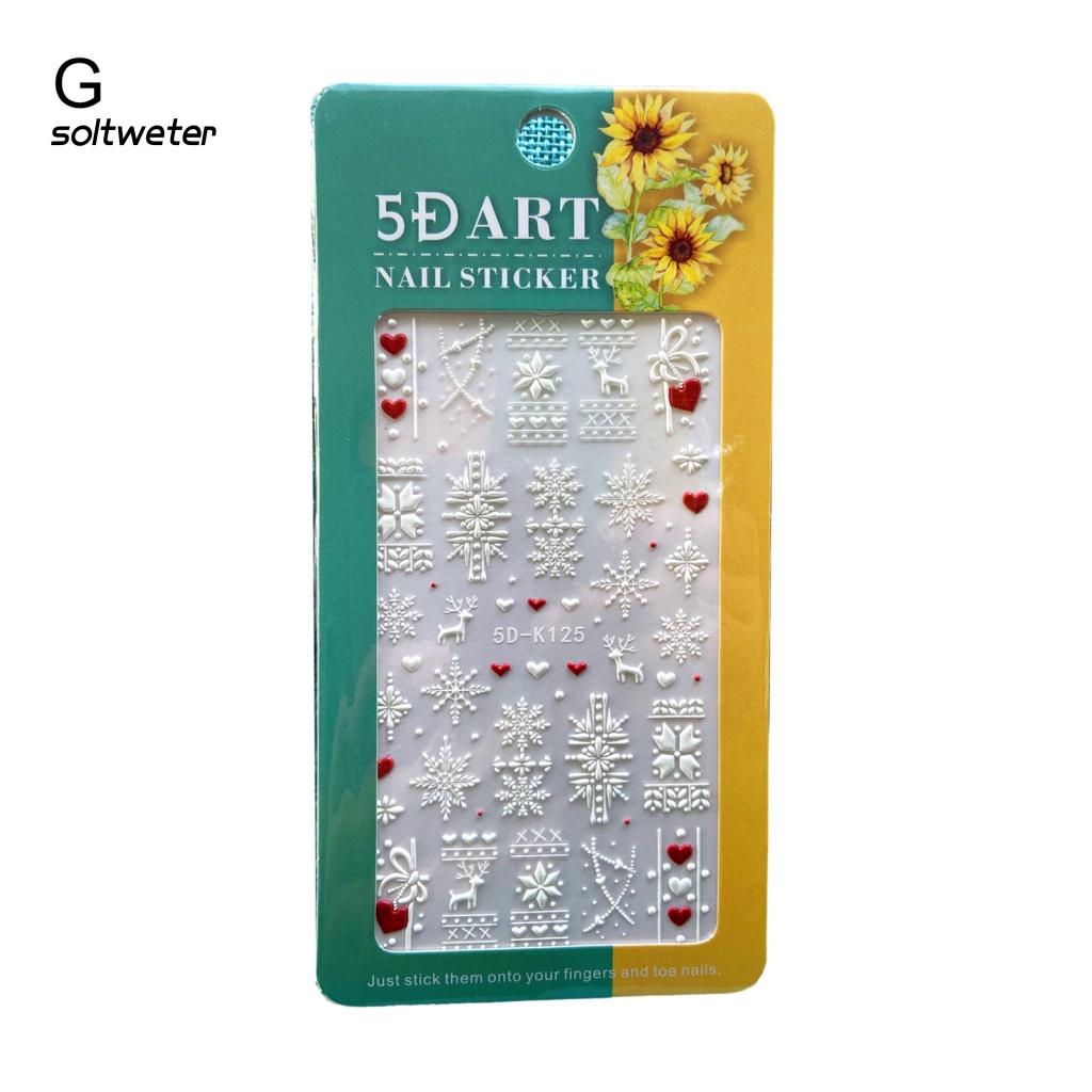 Miếng Dán Trang Trí Móng Tay Siêu Mỏng Họa Tiết Giáng Sinh Tinh Tế Dính Chắc Chắn Charms