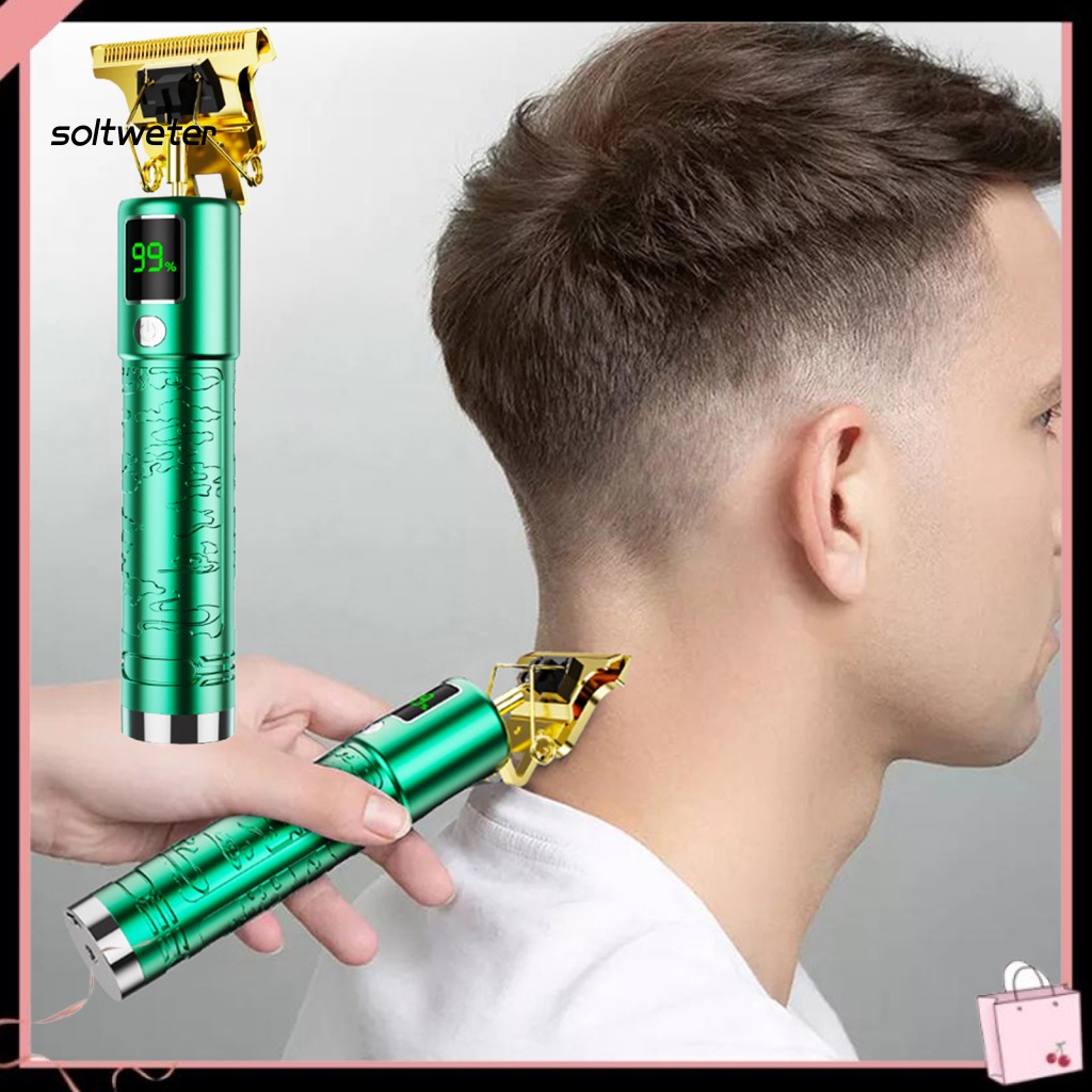 Tông Đơ Cắt Tóc Lưỡi Nhọn Bằng Thép Không Gỉ Năng Lượng Mạnh Hiển Thị Kỹ Thuật Số Thời Gian Chờ Lâu Thấp Không Dây Dùng Cho Salon