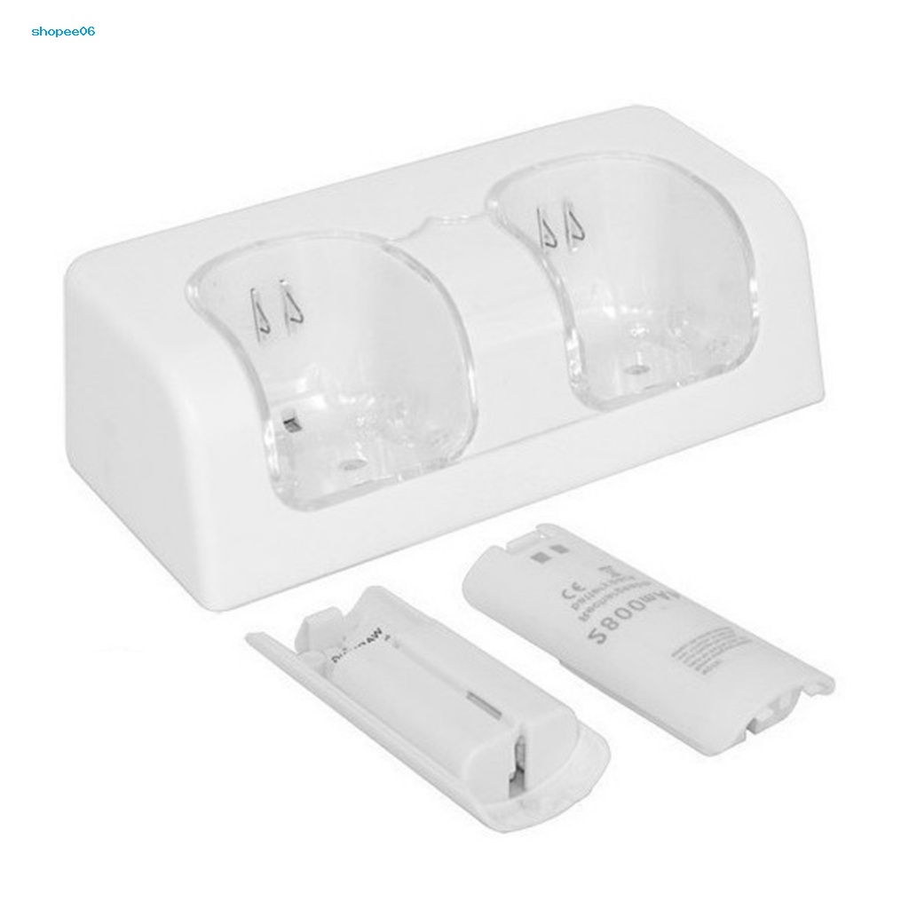 1 Bộ Đế Sạc Với 2 Ngăn Cắm Sạc Thân Thiện Với Môi Trường Cho Tay Cầm Chơi Game Wii