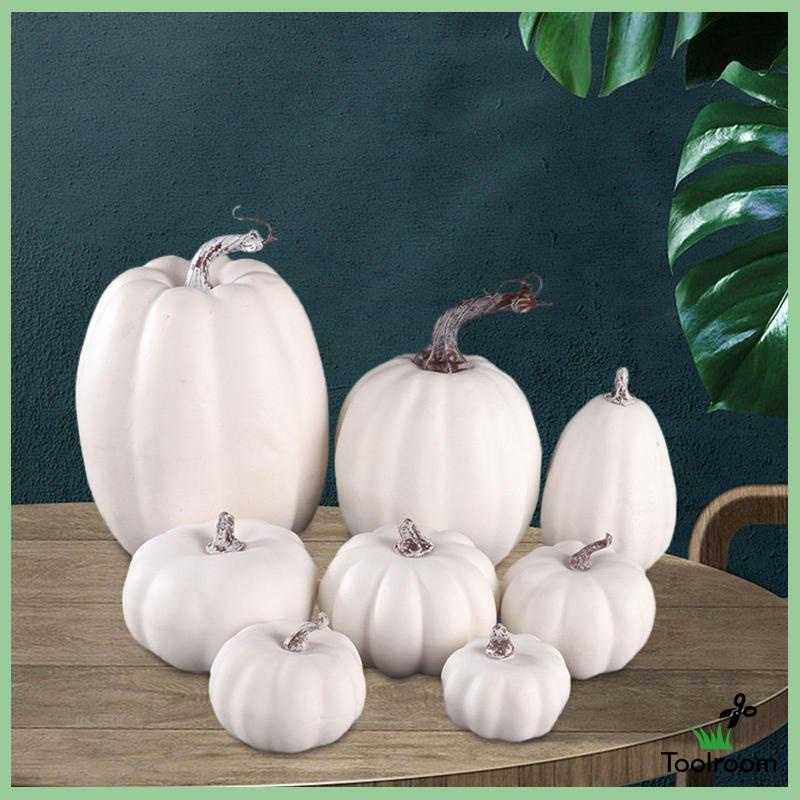 Set 8 Bí Ngô Nhân Tạo Nhiều Kiểu Dáng Khác Nhau Trang Trí Tiệc