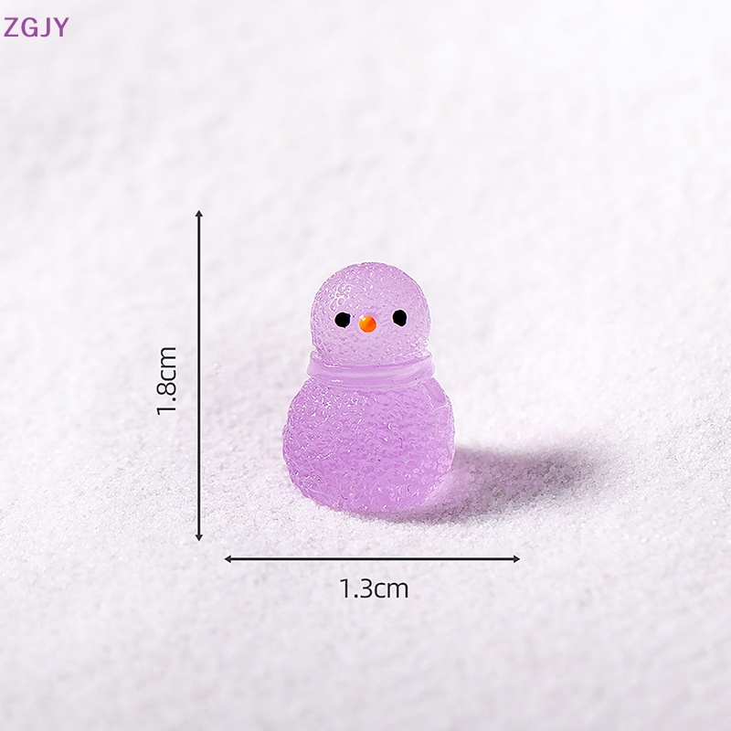 Set 5 Mô Hình Vua Tuyết Dạ Quang Mini Bằng Nhựa Resin Trang Trí Tiểu Cảnh Mới