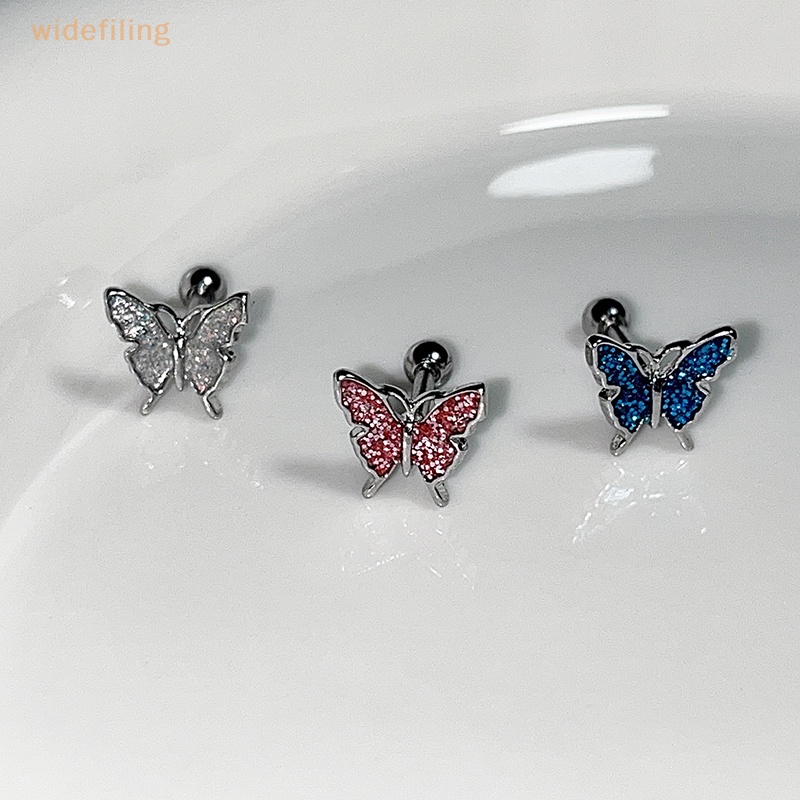 Bông Tai Bằng Thép Titan Hình Bướm Nhiều Màu Sắc Thời Trang Dành Cho Nữ