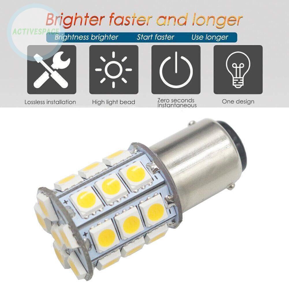 ⚡READYSTOCK⚡LED Parts 1004 1076 1142 1Pcs 27-SMD BA15D 6000K White Cabin Marine DC 9V-DC14V