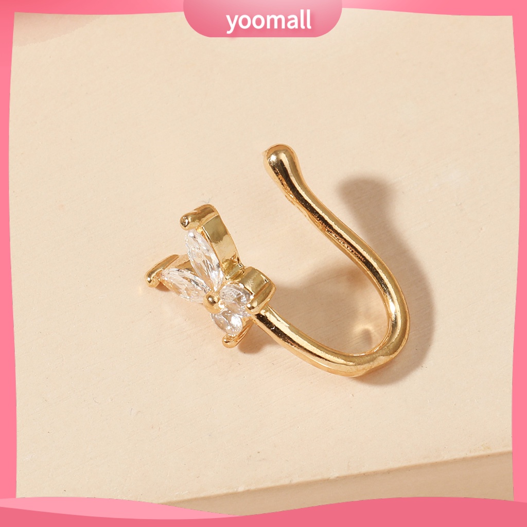 Khuyên Mũi Hình Bướm Đính Đá Mạ Điện Đơn Giản