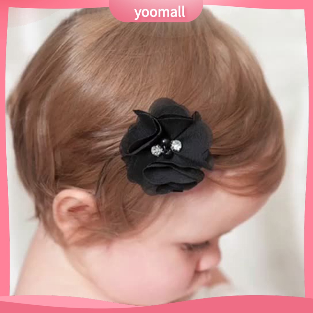 [YM] Kẹp Tóc Bắt Sáng Trang Trí Hoa Tinh Tế Dễ Mặc Hàng Ngày Cho Trẻ Em