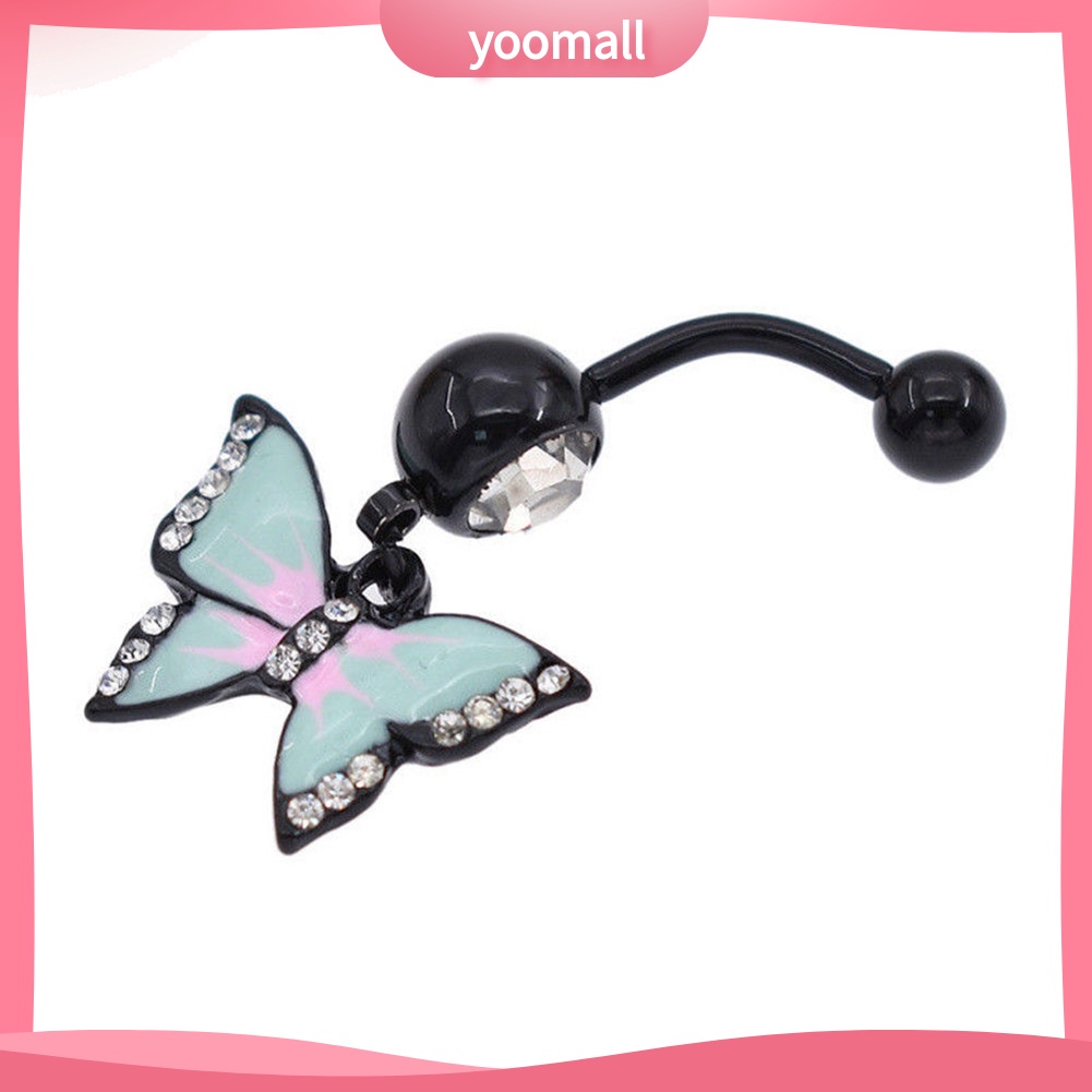 Khuyên Rốn Hình Con Bướm Đính Đá Nhân Tạo Thời Trang