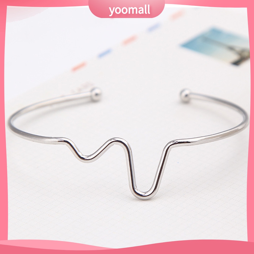 [YM] Vòng Tay Hở Tạo Nhịp Tim Đơn Giản Thời Trang Cho Nữ