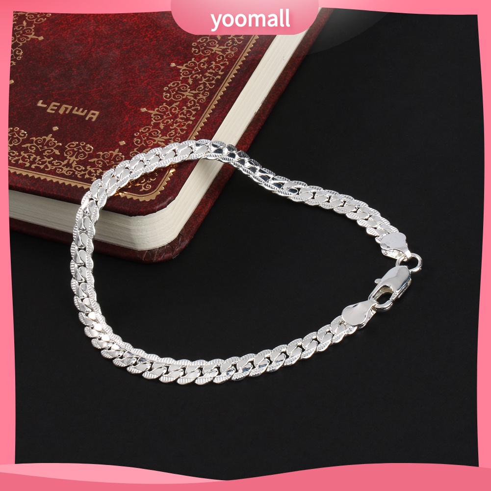 Vòng Tay Mạ Bạc Dạng Chuỗi Đơn Giản Thời Trang Cho Nam