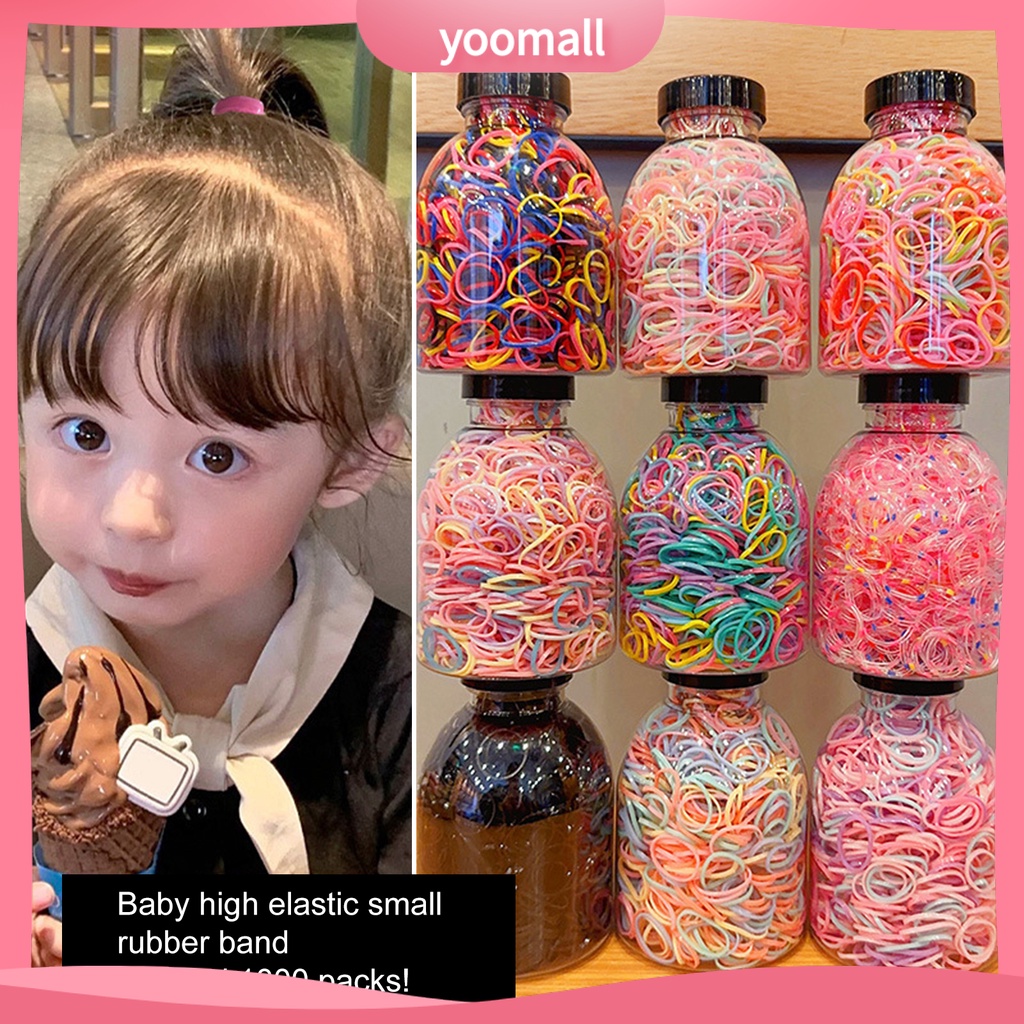 Hộp Dây Thun Buộc Tóc Nhiều Màu Sắc Co Giãn Tốt Dành Cho Bé Gái 1 Tuổi