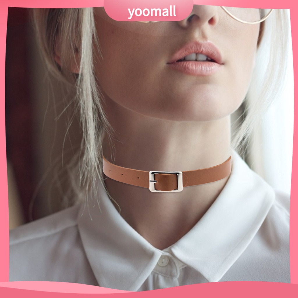 Vòng Cổ Choker Giả Da Phong Cách Punk Cổ Điển