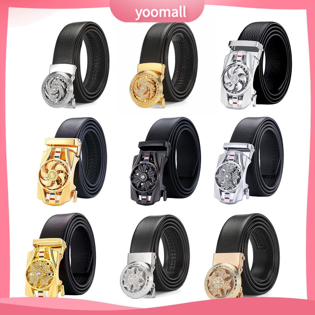 Thắt Lưng Giả Da Với Khóa Tự Động Có Thể Điều Chỉnh Thời Trang Công Sở Cho Nam