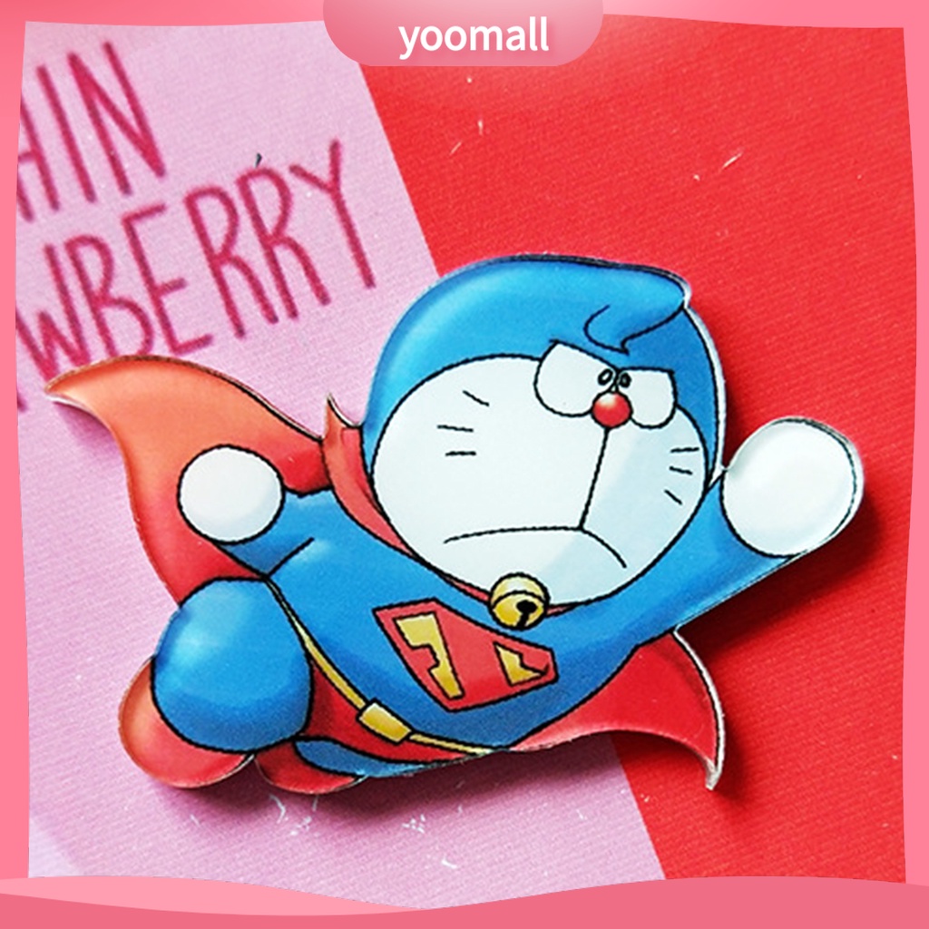 Bộ 5 Huy Hiệu Cài Áo Bằng Nhựa Hình Nhân Vật Hoạt Hình Doraemon Nhật Bản