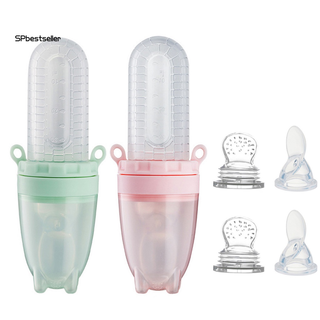 1 Bộ Bình Ăn Dặm Có Muỗng Và Bình Bóp Cỡ Nhỏ Có Thể Tái Sử Dụng Cho Bé