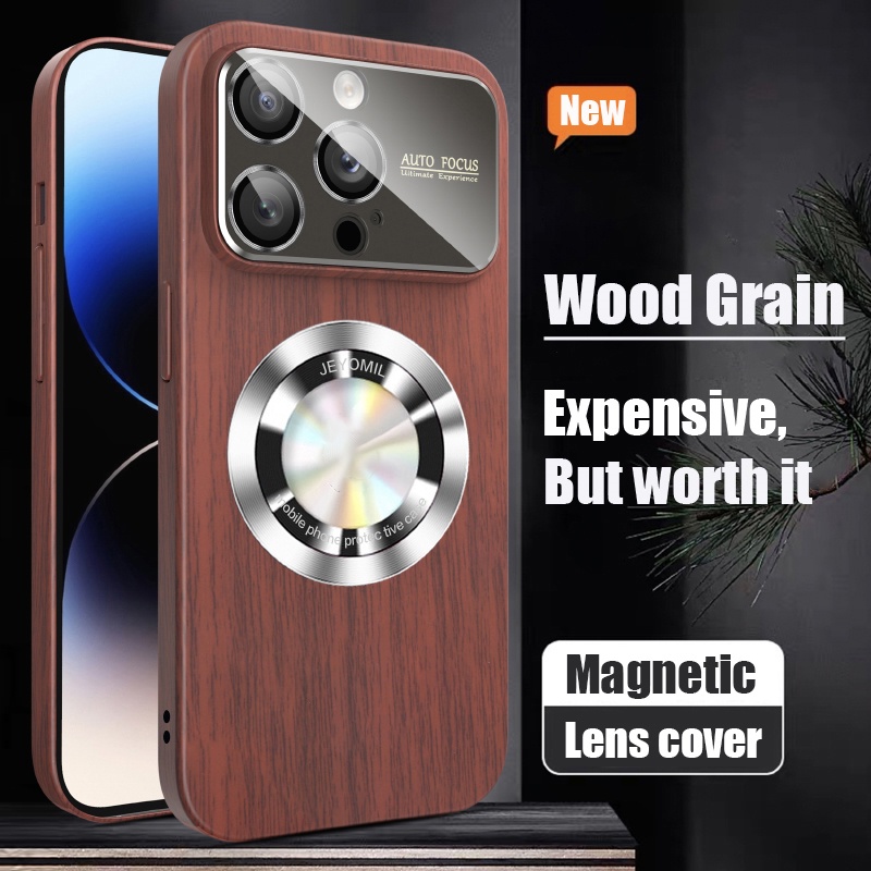 Ốp Điện Thoại Chống Sốc Họa Tiết Vân Gỗ Từ Tính Cho iPhone 14 13 12 11 Pro Max 14plus 11pro