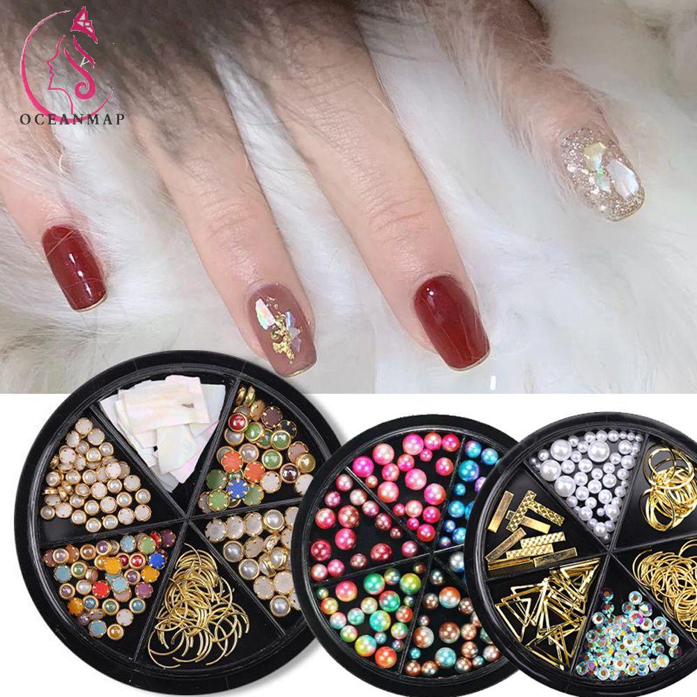 OCEANMAP Bộ Phụ Kiện Trang Trí Móng Nghệ Thuật 3D DIY Charms