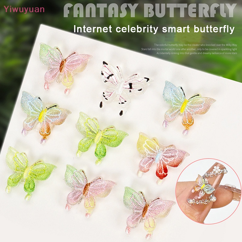 Set 20 Bươm Bướm 3D Đính Móng Tay Nghệ Thuật Mới