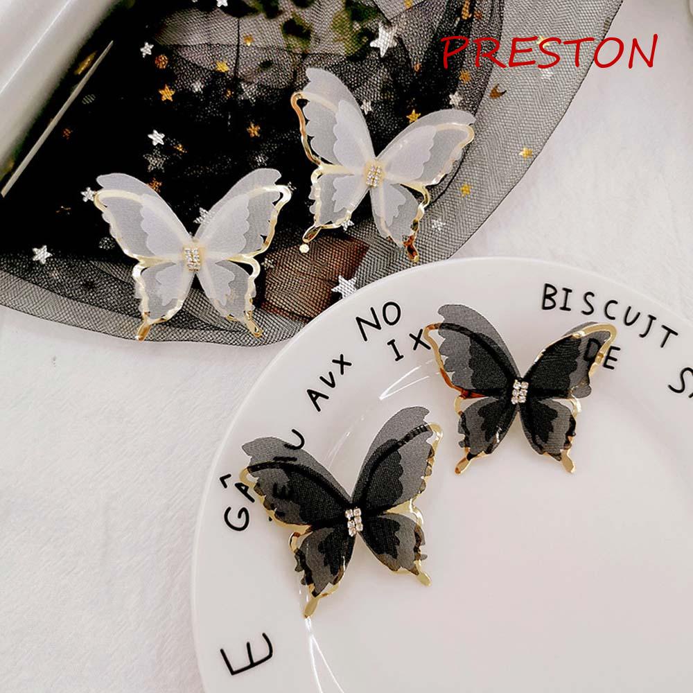 Bông Tai Mạ Bạc Hình Bướm Thời Trang Hàn Quốc Cho Nữ