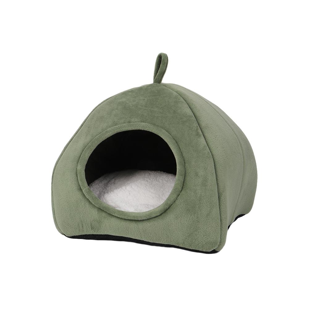 Giường Ngủ Bằng Vải Bông Màu Xanh Lá Dễ Lau Chùi Phù Hợp Với Chó Mèo Trong Nhà Dành Cho Mèo Cưng Mùa Đông