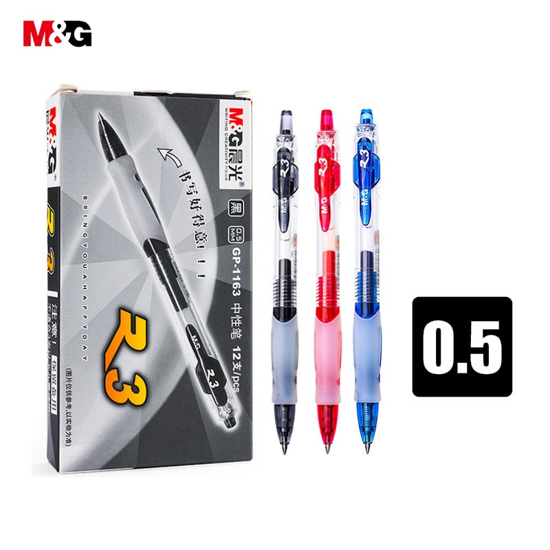 Bút bi M&G GP1163 ngòi 0.5mm màu đen kiểu dáng cổ điển