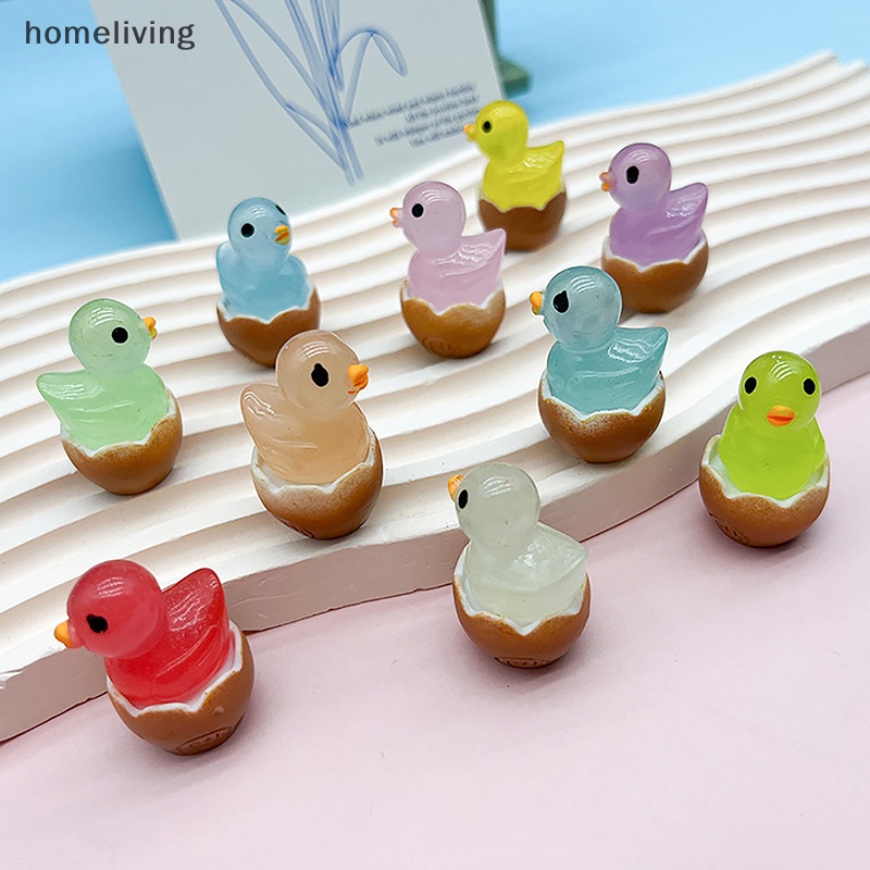 Bộ 2 Tượng Vịt Mini Dạ Quang Dùng Trang Trí Tiểu Cảnh DIY