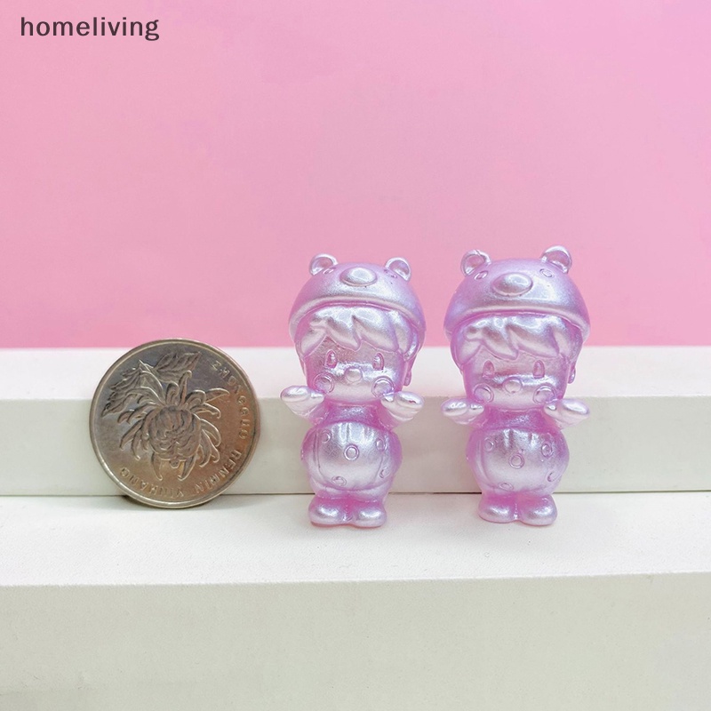 Set 2 Móc Khóa Búp Bê 3D Bằng Gỗ Phát Sáng Nhiều Màu Sắc DIY